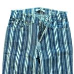 7 For All Mankind Blue and White Striped Jeans Photo 1