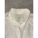 Garnet Hill  white‎ button up foral blouse size 12 organic pima cotton Photo 3
