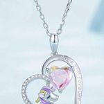 To My Granddaughter Silver Necklace with Card Photo 0