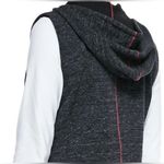 Eileen Fisher Womens Charcoal Jaquard Asymmetrical Zip Hooded Vest Size S Sporty Photo 3