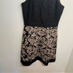 Gianni Bini  Jasmine Black and Gold Embroidered Lace A-Line Mini Dress Photo 4