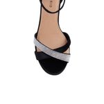 Torrid Rhinestone Demi Wedge Sandal Sz 9.5W Black Velvet Dressy Cocktail Party Photo 3