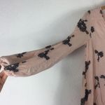 Free People  Emma’s Pink Embroidered Long Sleeve Cut Out Swing Mini Dress Small Photo 8