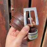 Brighton Dark Brown Genuine Leather Snakeskin Embossed Silver Hardware Belt Photo 0