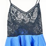 Cinabis Paris Vintage Lingerie Slip Dress Lace Ruffle Babydoll Bow Size UK M Blue Size M Photo 1