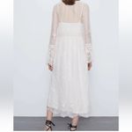 ZARA Beautiful  cream lace embroidered bohemian midi dress large Photo 6