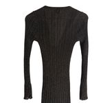 Misa Rafael Brown Metallic Sheer Knit Long Sleeve Button Front Duster Dress XS Photo 6