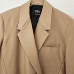 ZARA  Women Pleated Sleeve Blazer Light Camel Size US Medium‎ Photo 8
