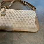 Dooney & Bourke Monogram Slim Zip Top Shoulder Bag Brown Taupe Leather Mocha Photo 1