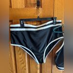 Yonique Sport Bikini 2pc Swimsuit Women’s Plus 18W Black Racerback High Waist Photo 2