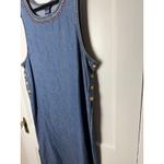 Vintage Y2K 90s TY Wear Denim Sleeveless Jumper Beaded Dress Women's 16 Plus Blue Photo 5