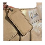 Coach Shimmering Lexy Satchel Bag in Metallic Champagne Color Photo 9