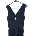Free People  Mini Black Lace Plunge Neck Sleeveless Dress Size S Photo 1