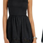 AQUA NEW Black Ponte Fit and Flare Dress SMALL Photo 0