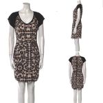 Rebecca Taylor Silk LEOPARD BLOCK Mini Dress color black & cream Size US4 new Photo 1