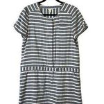 J. Crew Striped Short Sleeve Chambray Mini Dress Size 10 Blue Photo 0