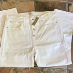 J.Crew NEW 10” Women’s Vintage Straight Button Fly White Jeans Size 33 Photo 1