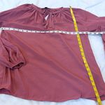 Joan Vass NWT  Peasant Blouse Long Sleeve Pink Bow Accent Pullover Extra Small Photo 3