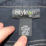 Style & Co navy blue with tan stitching cotton denim look pants 20W Photo 5