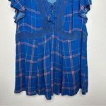 Torrid NWT Babydoll Crinkle Gauze Crochet Inset Lace-Up Top Photo 5