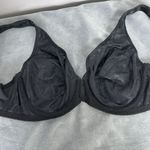 Delicates Vintage Bra 36C Black Lace Unlined Underwire Stretch Satin Sexy Retro Photo 6