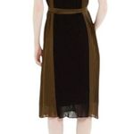 Madewell Shiftpleat Dress Black & Olive Green Accordion Pleated Midi Size 4 | XS Photo 7