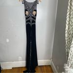 Rachel Allan Beaded Sequin Illusion‎ Prom Pageant Dress Black Size 10 Photo 5
