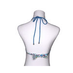 Abercrombie & Fitch Blue Floral Ruffle Push Up Bikini Swim Top MEDIUM Poolcore Photo 1