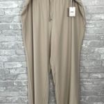 Calvin Klein Womens Beige Flat Front Drawstring Wide Leg Pants Photo 1