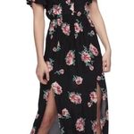 Three Pink Hearts Black floral maxi Photo 0
