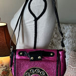 Betsey Johnson Hotline Retro Phone Crossbody bag in metallic fuchsia OS Photo 0