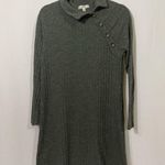 Nine Britton Sweater Dress Size S Rayon/Spandex Side ButtonNeck Long Sleeve Gray Photo 0
