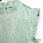 EMERY ROSE size XL frill mock neck ruffle cap sleeve tank light green sheer NWT Photo 3