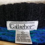 Vintage Gallagher Large Blue/Purple Geometric Cozy, Fuzzy, Knit Sweater GUC Blue Photo 3
