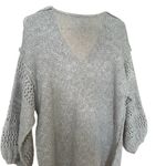 Boutique I Love Gray Knit Sweater with Bell Sleeves Photo 1