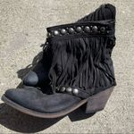Liberty Black Western Fringe Studded Leather Boots size 7.5 Photo 9