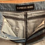 EXPRESS  patch work distressed cut off style woman’s size 4 denim skirt Photo 9