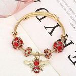Adjustable Crystal Bee Charm Bracelet for Women Gold Photo 0