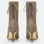 ZARA  woman’s stretch fabric high heel lace up boots Sz 41 Photo 1