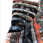 Cupshe  Boho Paisley Printed High Waisted Swim Bottom Cage Sides M Navy Coral Photo 2