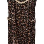 Vintage Floral Black Rust & Pink Maxi MuMu Dress Eyelet Trim Fall Boho Western Size XL Photo 0