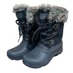 Khombu Slope Winter Boots Women's Ladies Size 11 Waterproof Suede Faux Fur Black Photo 0