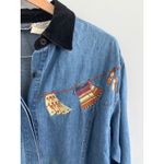 American Vintage Vintage‎ Embroidered Denim Shirt Size Large Photo 2
