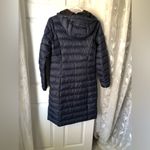 Eddie Bauer Women down Puffer long jacket hoodie Coat sz S lightweight full zip Photo 9