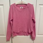 Evereve Sunnyside by Sundry Fuchsia Waffle Knit Long Sleeve Top and Joggers Set Photo 1