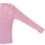 Liz Claiborne Vintage 90s Baby Pink Boat Neck Button Ribbed Sweater Size Large Photo 3