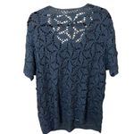 White Stag Vintage Blue Crochet Cardigani Sweater Size Large 12 / 14 Granny Knit Photo 4