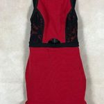 Material Girl Red Mini Skater Dress with Black Lace NWT XXS Photo 0