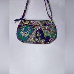 Vera Bradley  Frankie Shoulder Bag Purse, Green Purple Paisley Floral Flowers CP‎ Photo 2