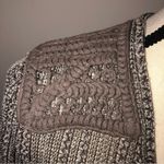 Knox Rose Size XS Open Weave Cardigan Crochet Peplum Gray Brown Long Sleeve Photo 2